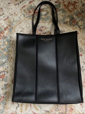 Ted Baker Ava leather and canvas tote